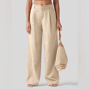 Willit Women's Cotton Linen Wide-Leg Pants